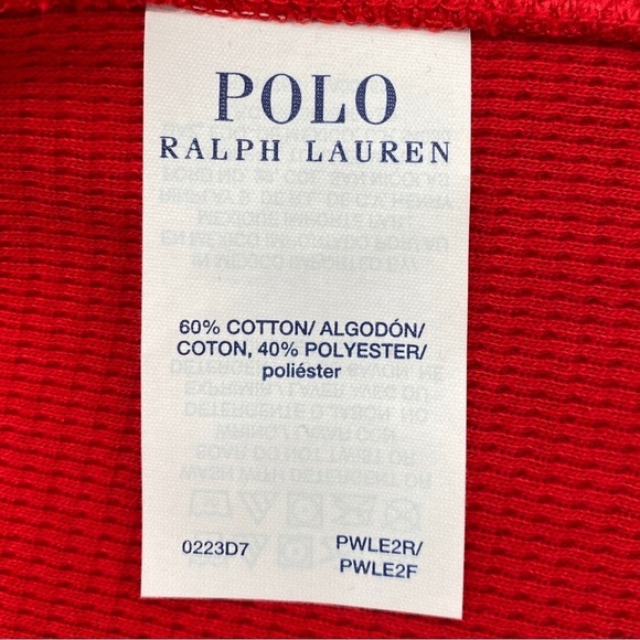 POLO Ralph Lauren Crewneck Waffle-Knit Sleep Shirt Red Size Medium NWT - Picture 12 of 14